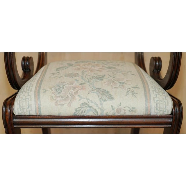 Vintage Regency Style Hardwood Saber Leg Office Desk Chair For Sale - Image 11 of 18
