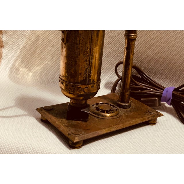1920s Charming c.1920s Handmade Brass Character Desk Lamp - Cape Cod Flea Market Find For Sale - Image 5 of 12