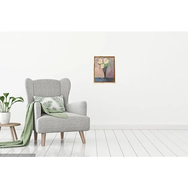 "French Flowers in a Vase" Contemporary Oil Painting For Sale - Image 4 of 6