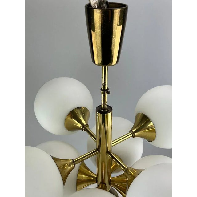 9-Flame Sputnik Chandelier in Opaline Glass from Kaiser Leuchten, 1960s For Sale - Image 6 of 12