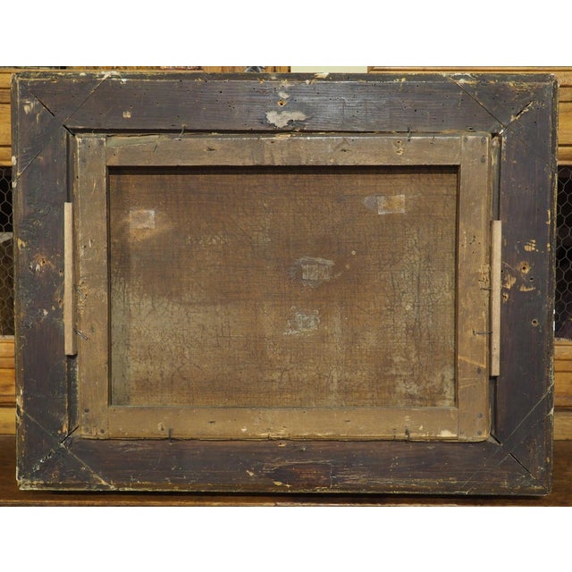 19th Century French Chateau Landscape Oil on Canvas Painting in Giltwood Frame For Sale - Image 14 of 15