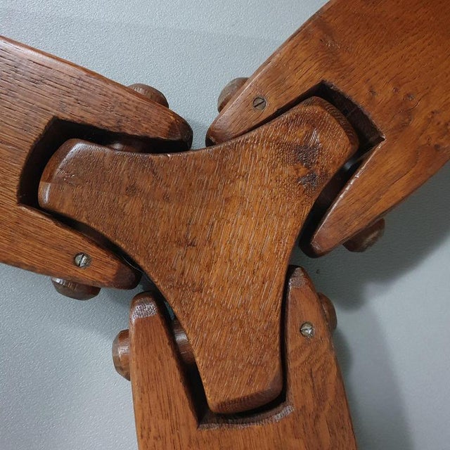 Brown Height-Adjustable Round Coffee Table in Oak, 1960s For Sale - Image 8 of 18