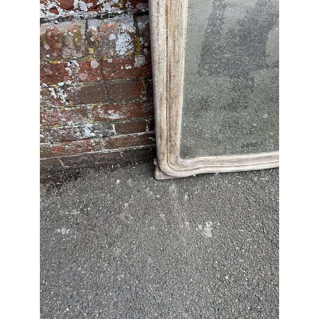 Large Antique 19th Century French Carved Wood Painted Mirror For Sale - Image 4 of 7