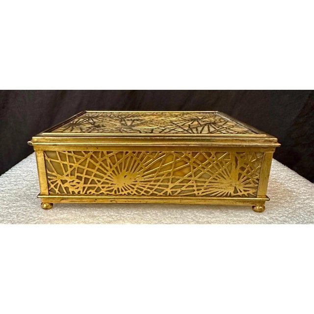 Early 20th Century Early 20th Century Tiffany Studios Pine Needle Pattern Hankerchief Box For Sale - Image 5 of 10