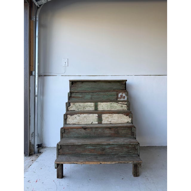 Antique primitive rustic handmade folk stand. Tiered. Use as display in shop, use as plant stand. Such a fun unique piece....