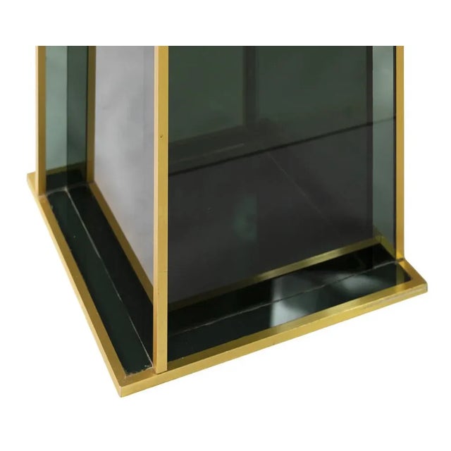 Metal Mid-Century Italian Glass & Brass Umbrella Stand For Sale - Image 7 of 8