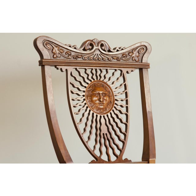 Victorian Antique Carved Radiant Sun Face Side Chair, Circa 1880 For Sale - Image 3 of 6