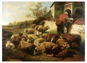 Landscape with Herds, 20th Century, Oil on Canvas