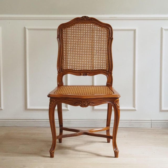 Brown French Louis XV Style Viennese Wicker Dining Chair For Sale - Image 8 of 15