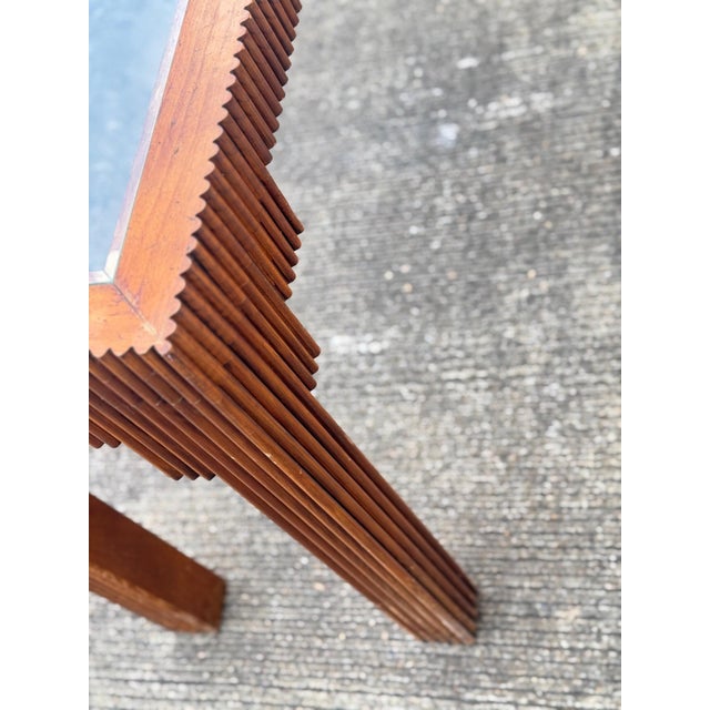 Mid 20th Century Mid-Century Modern Sculptural Wood & Glass Console Table For Sale - Image 5 of 8