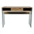 Modern Glass Waterfall Writing Desk / Minimalist Faux Bois Console With Drawer For Sale