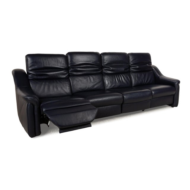 9705 Leather Four Seater Blue Sofa from Himolla For Sale - Image 10 of 16