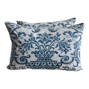 Pair of Blue Venetian Fortuny Pillows