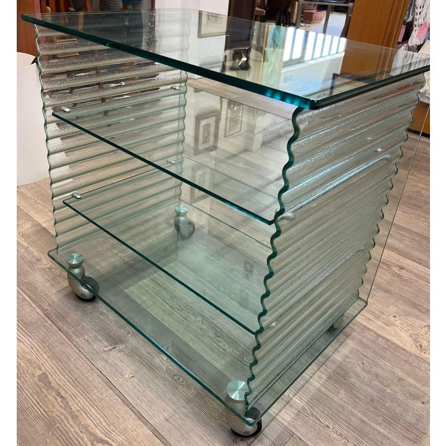 Tempered Glass Trolley from Fiam-Pesaro For Sale - Image 5 of 10