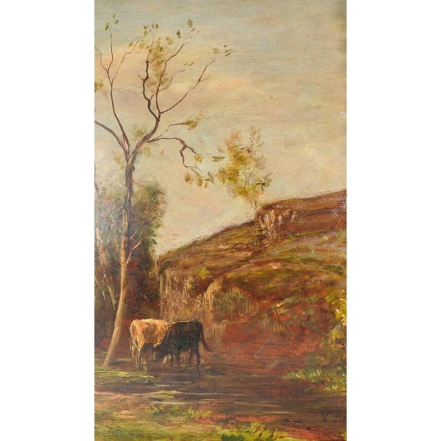 Vittorio Bussolino, Landscape Painting, Late 19th Century, Oil on Panel, Framed For Sale - Image 11 of 14