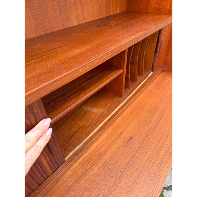 Teak Bookshelf with Secretary Desk by Johannes Sorth for Nexø For Sale - Image 5 of 11