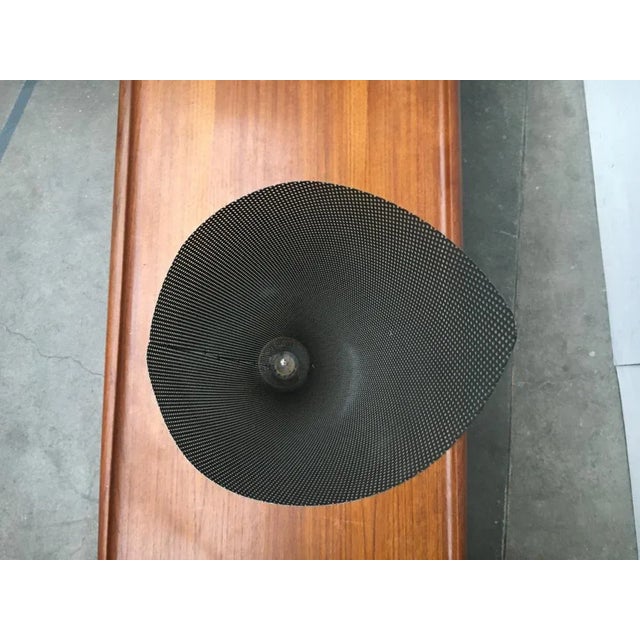 Black Vintage Postmodern Table Lamp in Perforated Metal For Sale - Image 8 of 18