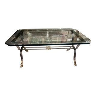 Maison Jansen Mixed Metal Hoof Foot Cocktail Table For Sale