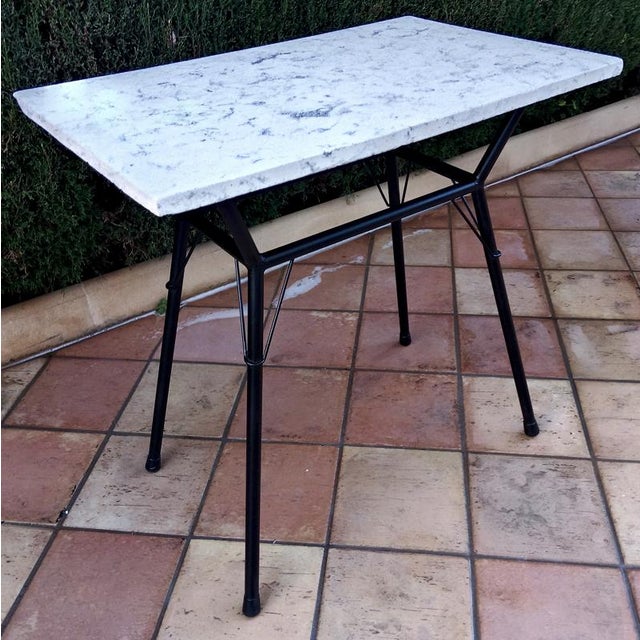 Vintage Bistro Side Table in Marble and Iron, 1930s, Set of 2 For Sale - Image 16 of 16