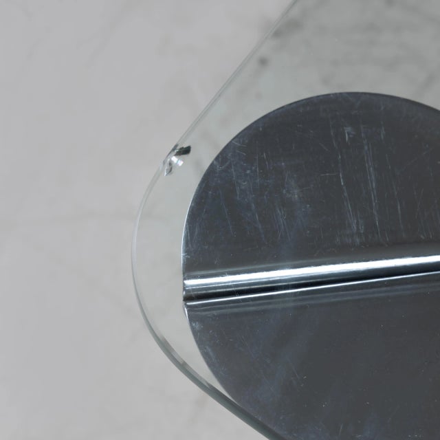 Coffee Table with Glass Top and Steel Frame, 1980s For Sale - Image 4 of 10