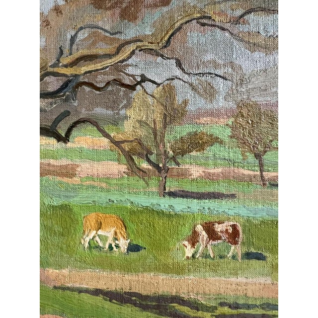Armand Cacheux, Campagne et vaches dans le champ, Oil on Canvas For Sale - Image 6 of 16