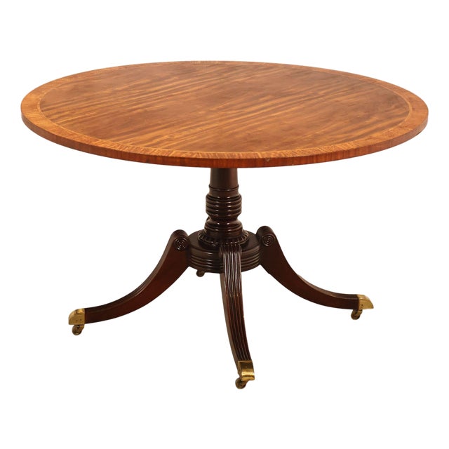 Baker Furniture 'Collectors Edition' Round Mahogany Pedestal Dining Table For Sale