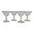1960s Silver Trimmed Facet Stemmed “Debut” Cocktail Glasses- Set of 4 For Sale
