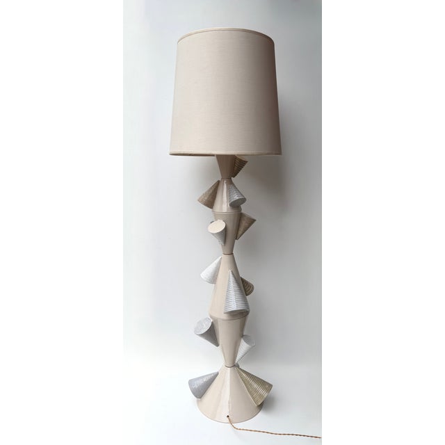 Mid-Century Modern Contemporary Ceramic Cones Floor Lamp by Antonio Cagianelli, Italy For Sale - Image 3 of 14