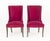 Pair of Plum Velvet Upholstered Side Chairs, each on four wood legs. 40.75" H x 24.5" W x 24.5" D; seat: 17.75" H....