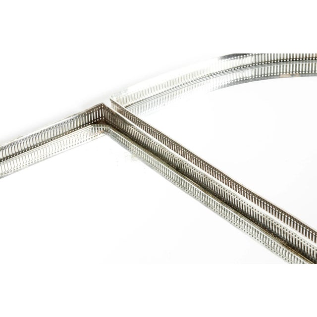 English Silver Plated Mirrored Three-Piece Table Plateau / Centerpiece - Set of 3 For Sale In New York - Image 6 of 9