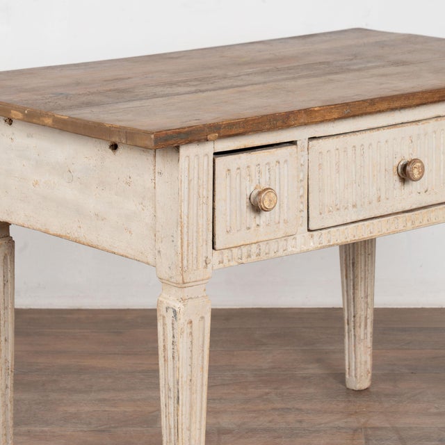 19th Century Original Painted Swedish Pine Side Table Console For Sale - Image 11 of 15