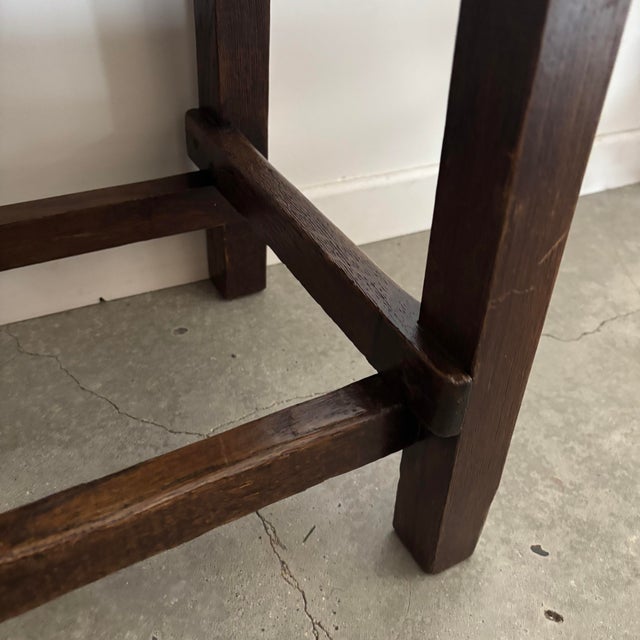 Vintage Varnished Wooden Stool For Sale - Image 5 of 6