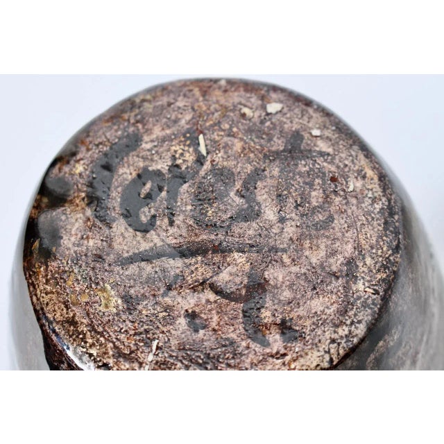 1950s Cereste Figurative Glazed Earthen Tone Oblong Art Pottery Vase For Sale - Image 11 of 12