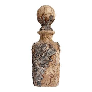 Vintage Talian Corked Wrapped Decanter Bottle For Sale