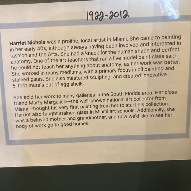 1990s Female Nude Painting, Framed For Sale - Image 9 of 9