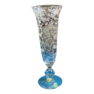 1930s Cambridge Rose Point Cut Footed Tumbler Vase For Sale