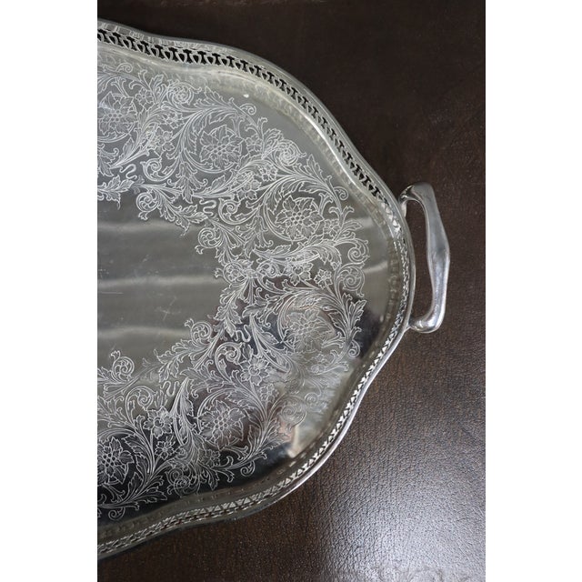 English Silver-Plated Gallery Tray For Sale - Image 9 of 11