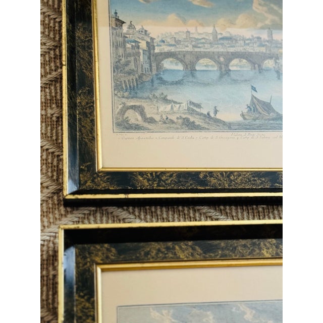 Late 20th Century Vintage Prints With Views of Rome in Gold and Black Frames - a Pair For Sale - Image 6 of 9