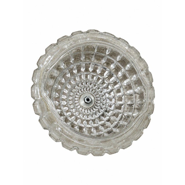 Add mid-century brilliance to your home with this vintage clear pressed glass ceiling light shade dome. Featuring a rich...