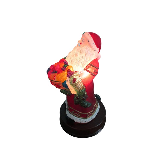 1990s Vintage Old World Christmas Bountiful Santa Lamp 1998 Retired Works For Sale - Image 5 of 10