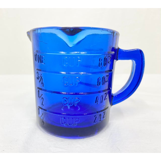 Cobalt Glass Measuring Cup With Three Way Spouts Chairish