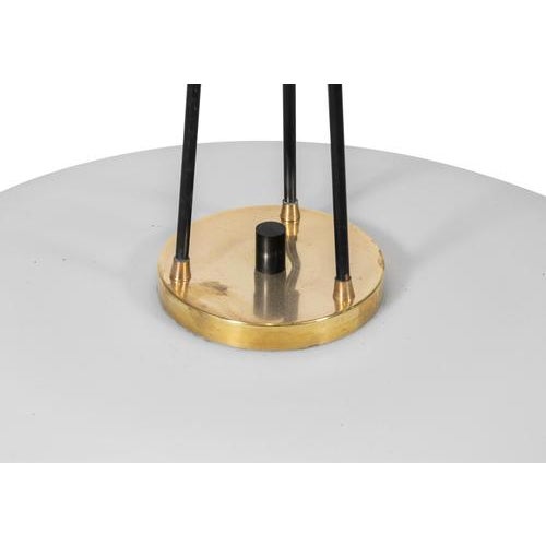 White Vintage Brass and Glass Chandelier from Stilnovo, Italy, 1970s For Sale - Image 8 of 11
