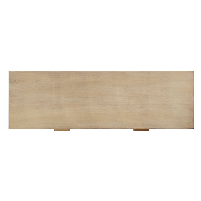 Cream Kai 45 in. W Rectangular Wood 2 Drawer Console Table, Antique Beige For Sale - Image 8 of 9