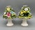 Late 20th Century Petite Pair of Vintage Ceramic Floral Topiary Pedestals – Capodimonte Style - Cottagecore, Romantic, English Garden For Sale - Image 5 of 18