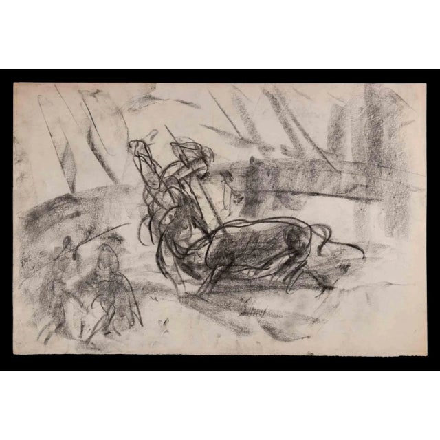 Sketches of Bullfight is an Original Pencil Drawing realized by an Unknown artist in mid-20th century. Good condition on a...