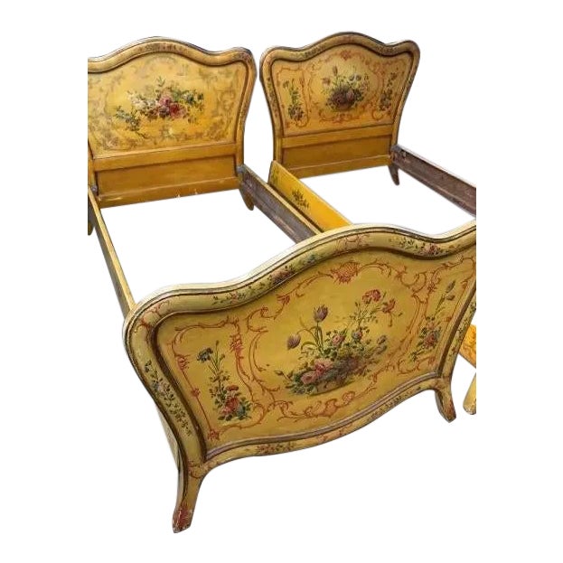 Antique French Louis XVI Italian Rococo Twin Headboards Bedframes a