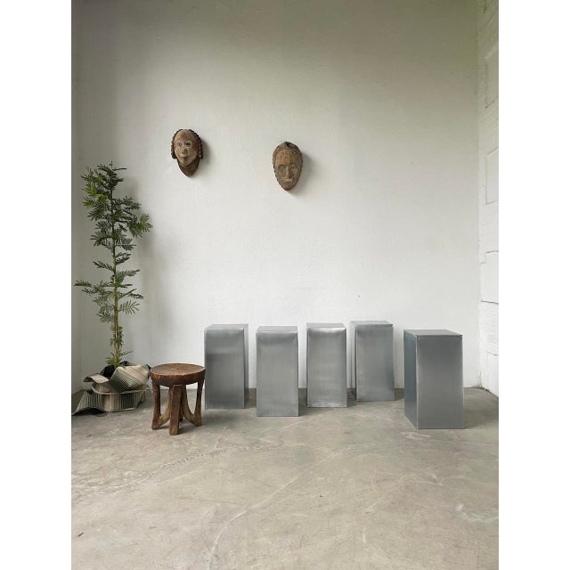 Vintage Stainless Steel Bases, 1980s, Set of 5 For Sale - Image 9 of 18