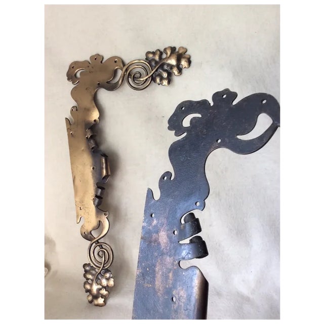 Pair of Antique Art Nouveau Architectural Elements, Hand Crafted Scrolls With Grape Motif For Sale - Image 10 of 11