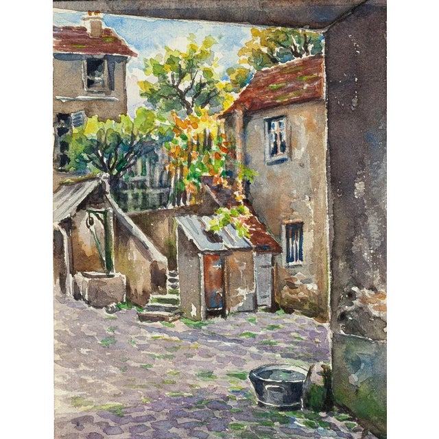 Countryside - Watercolor by French Master - Mid 20th Century Mid 20th Century For Sale - Image 3 of 3