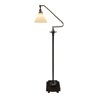 Vintage Mid-Century Art Deco Cottage Core Reading Floor Lamp For Sale